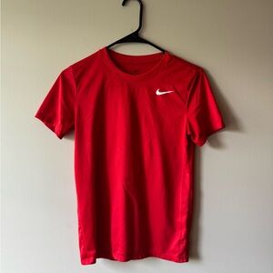 Nike Red Short Sleeve Tee Vibrant Athletic Design